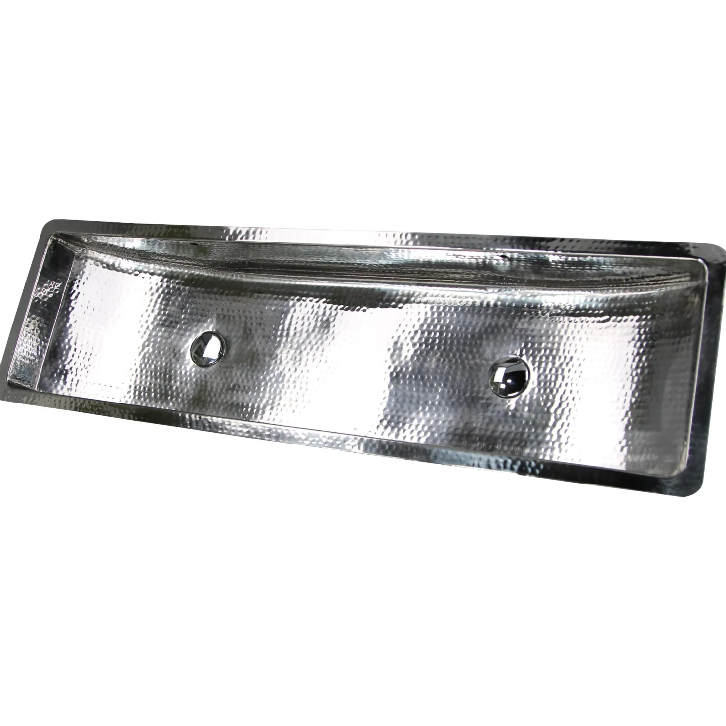 Nantucket Sinks TRS48-OF Stainless Steel Double Trough Undermount Bathroom Sink with Overflow