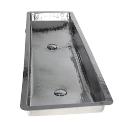 Nantucket Sinks TRS48-OF Stainless Steel Double Trough Undermount Bathroom Sink with Overflow