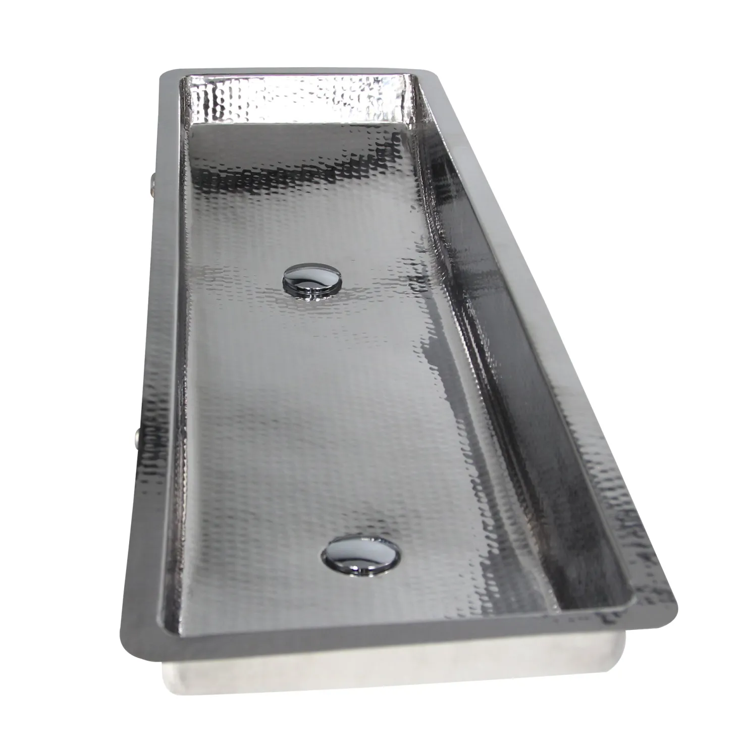 Nantucket Sinks TRS48-OF Stainless Steel Double Trough Undermount Bathroom Sink with Overflow