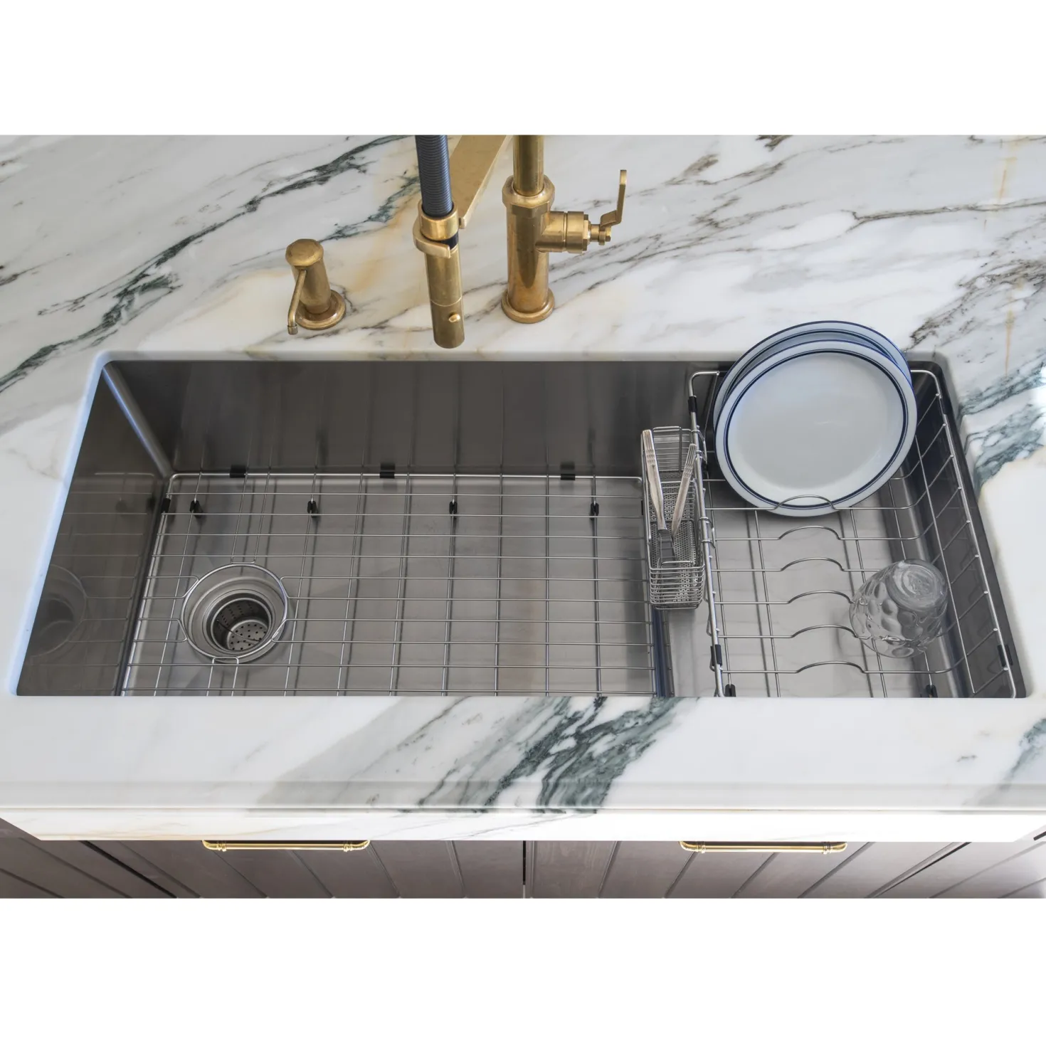 Nantucket Sinks 39" Undermount Kitchen Sink with Raised Platform
