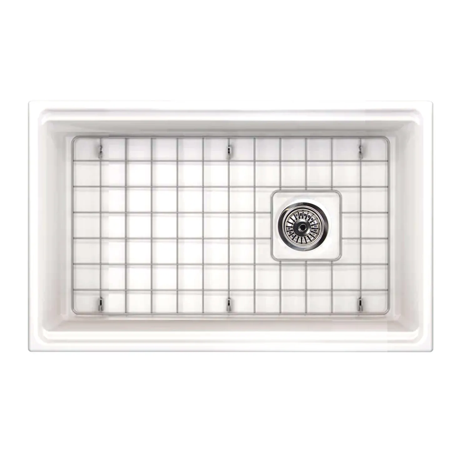 Nantucket Sinks 30" Workstation Fireclay Apron Sink in White