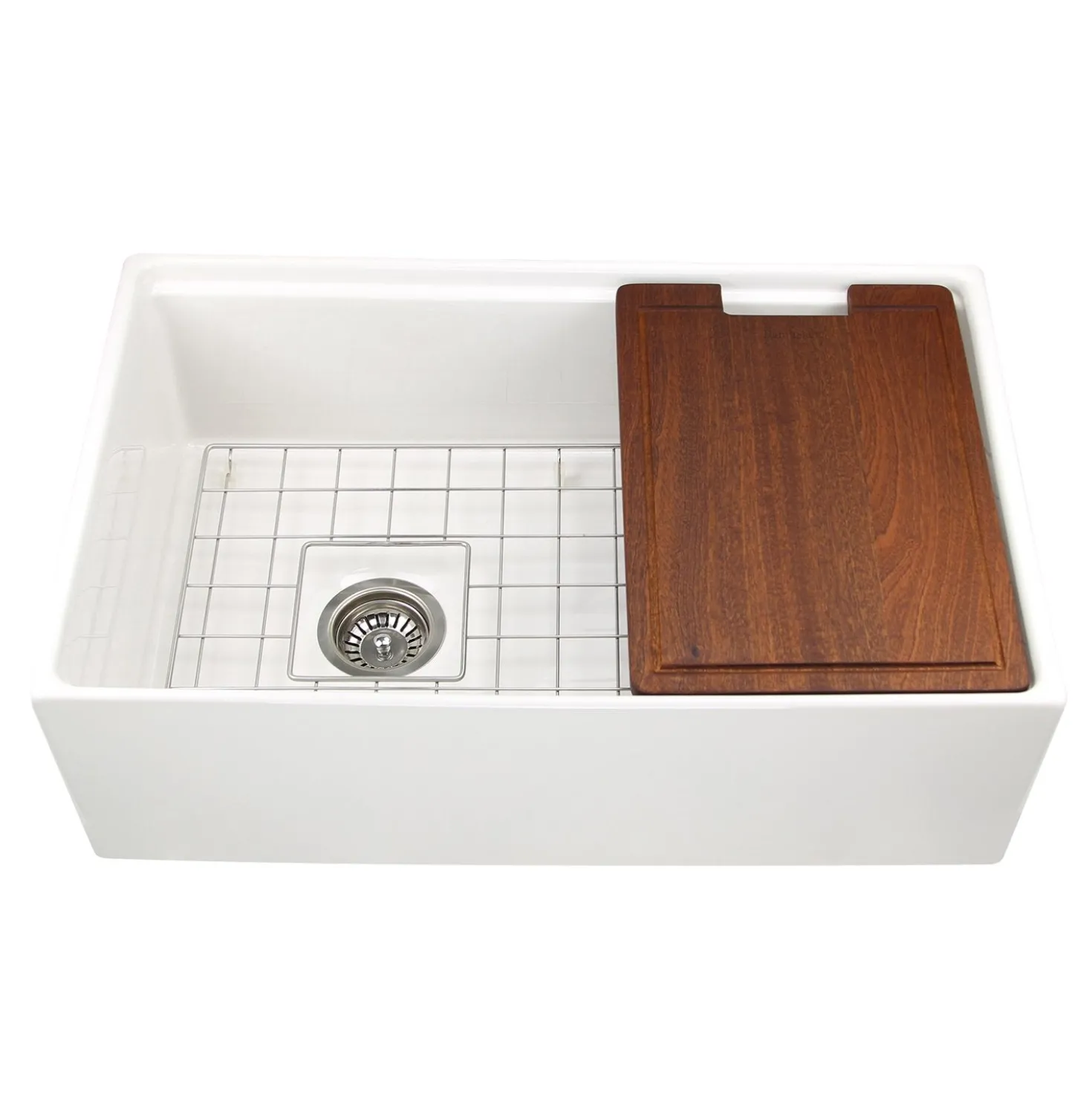 Nantucket Sinks 30" Workstation Fireclay Apron Sink in White