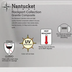 Nantucket Sinks 33" Workstation Granite Composite Apron Farmhouse Sink