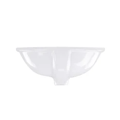 Nantucket Sinks 17 x 14 Glazed Bottom Undermount Oval Ceramic Sink in White