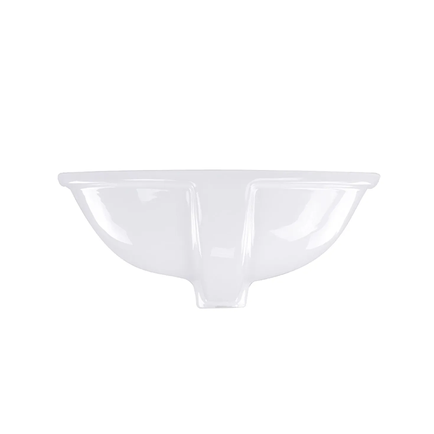 Nantucket Sinks 17 x 14 Glazed Bottom Undermount Oval Ceramic Sink in White