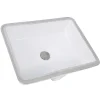 Nantucket Sinks 17 x 13 Glazed Bottom Undermount Rectangle Ceramic Sink in White