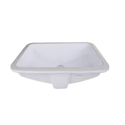 Nantucket Sinks 18 x 12 Glazed Bottom Undermount Rectangle Ceramic Sink in White