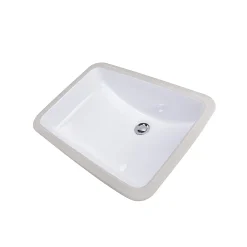 Nantucket Sinks 18 x 12 Glazed Bottom Undermount Rectangle Ceramic Sink in White