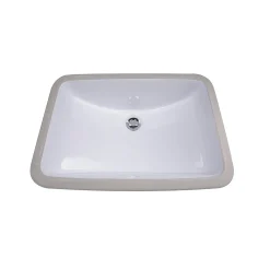 Nantucket Sinks 18 x 12 Glazed Bottom Undermount Rectangle Ceramic Sink in White