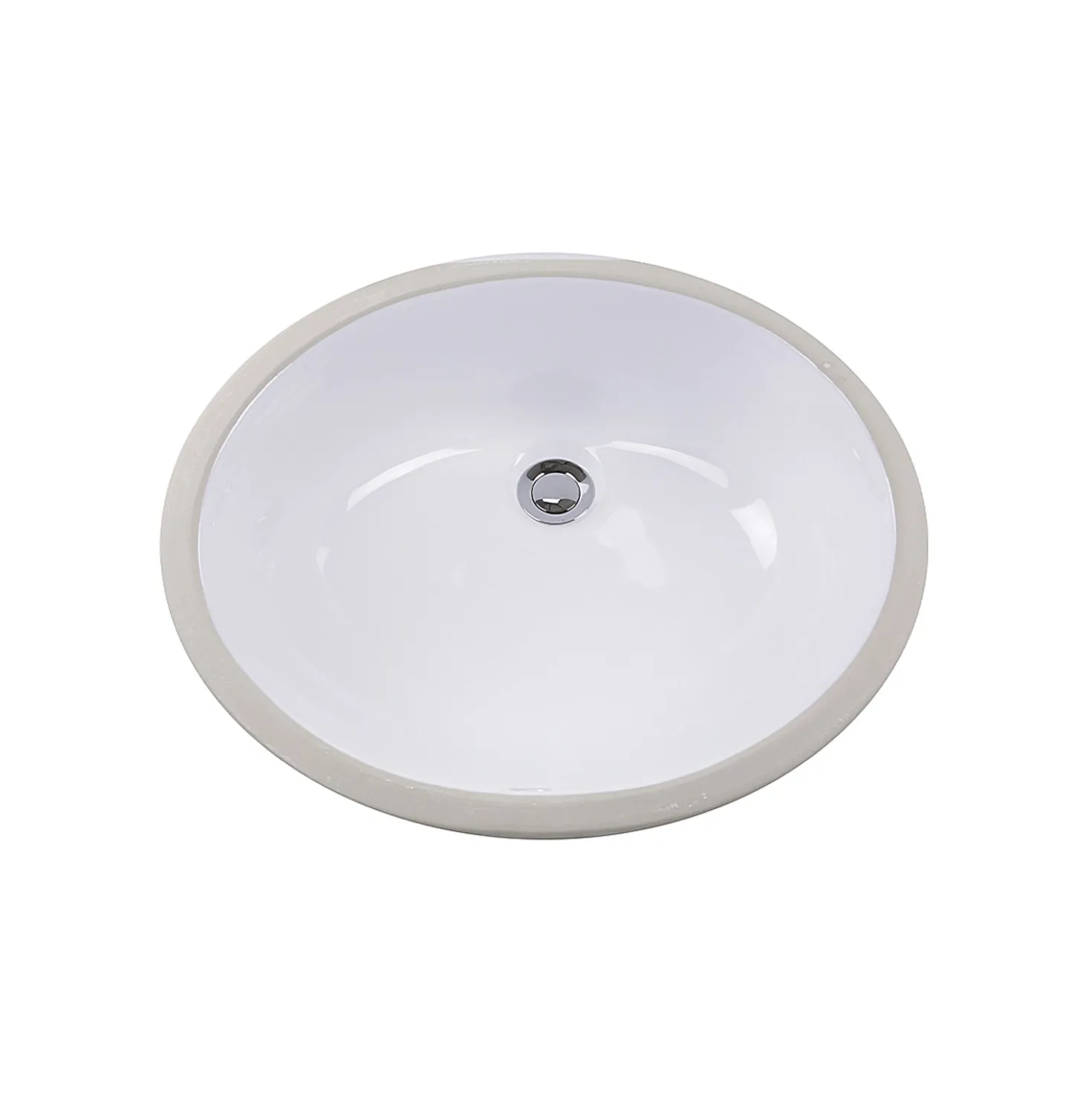 Nantucket Sinks 15 x 12 Glazed Bottom Undermount Oval Ceramic Sink in White