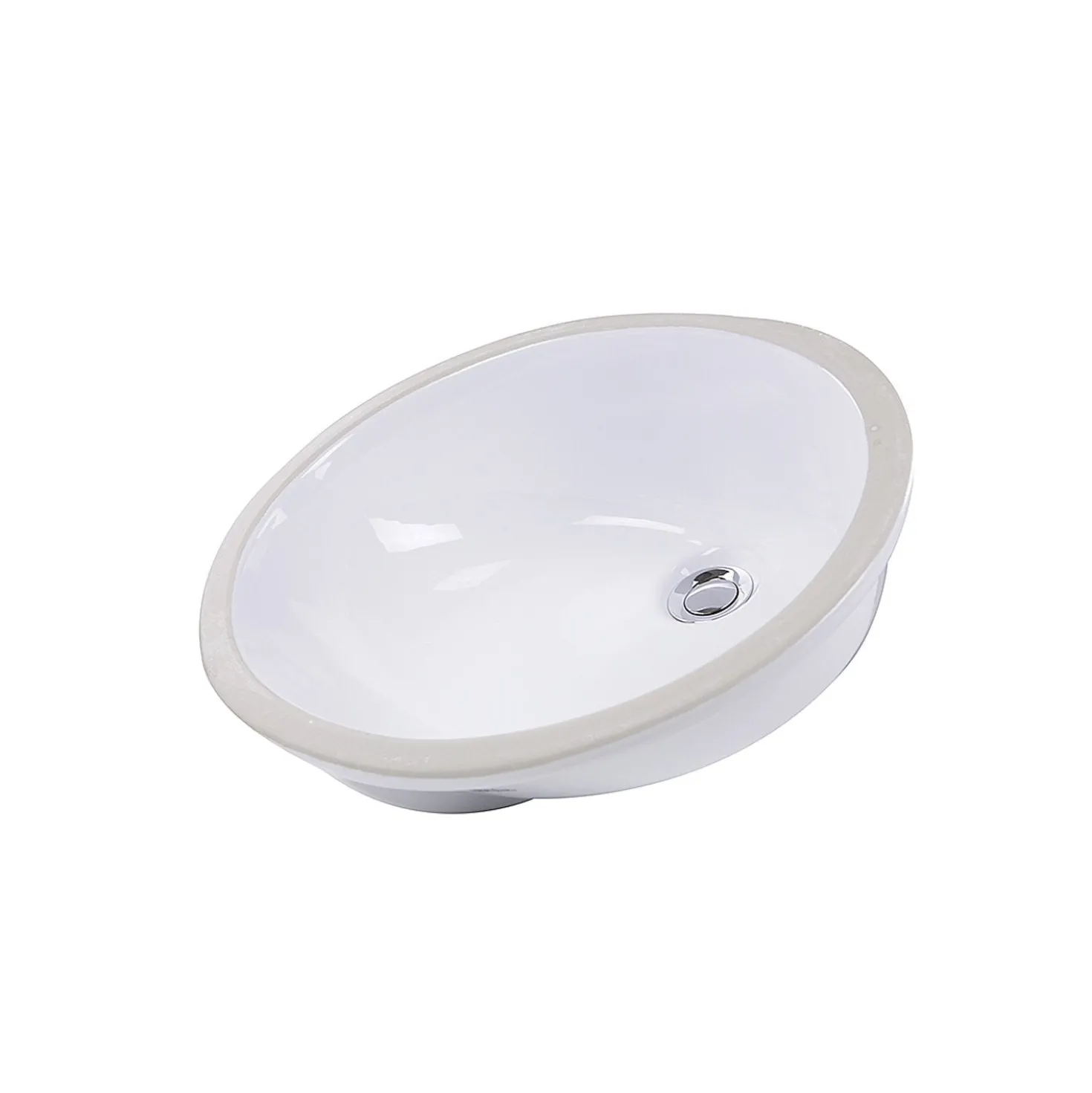 Nantucket Sinks 15 x 12 Glazed Bottom Undermount Oval Ceramic Sink in White