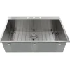Nantucket Sinks ZR3322-16 - 33" Large Rectangle Single Bowl Zero Radius Stainless Steel Drop in Kitchen Sink, 16 Gauge - 3 Hole