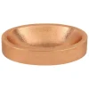 17" Oval Bright Hammered Copper Recessed Bathroom Sink