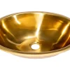 Oval 17 1/2" x 14" Top Mount Stainless Steel Bathroom Sink with Drain in Gold