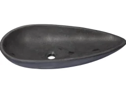 Pod Shaped Vessel Sink in Honed Lava Stone