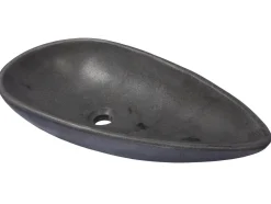 Pod Shaped Vessel Sink in Honed Lava Stone
