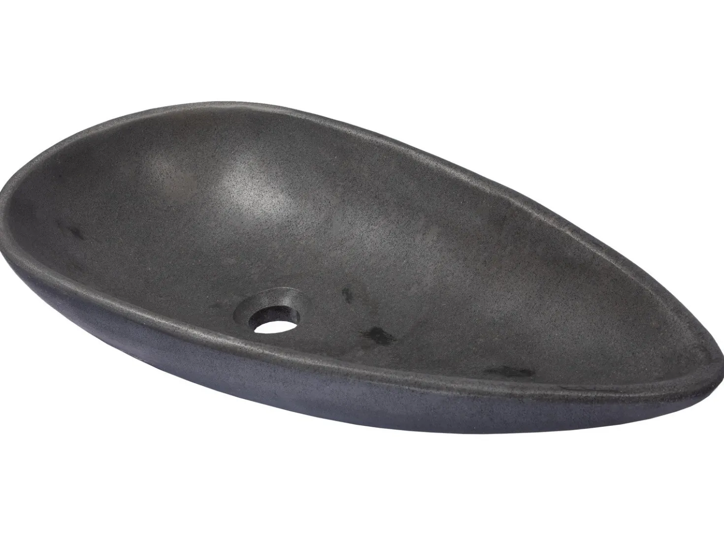 Pod Shaped Vessel Sink in Honed Lava Stone