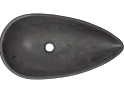 Pod Shaped Vessel Sink in Honed Lava Stone