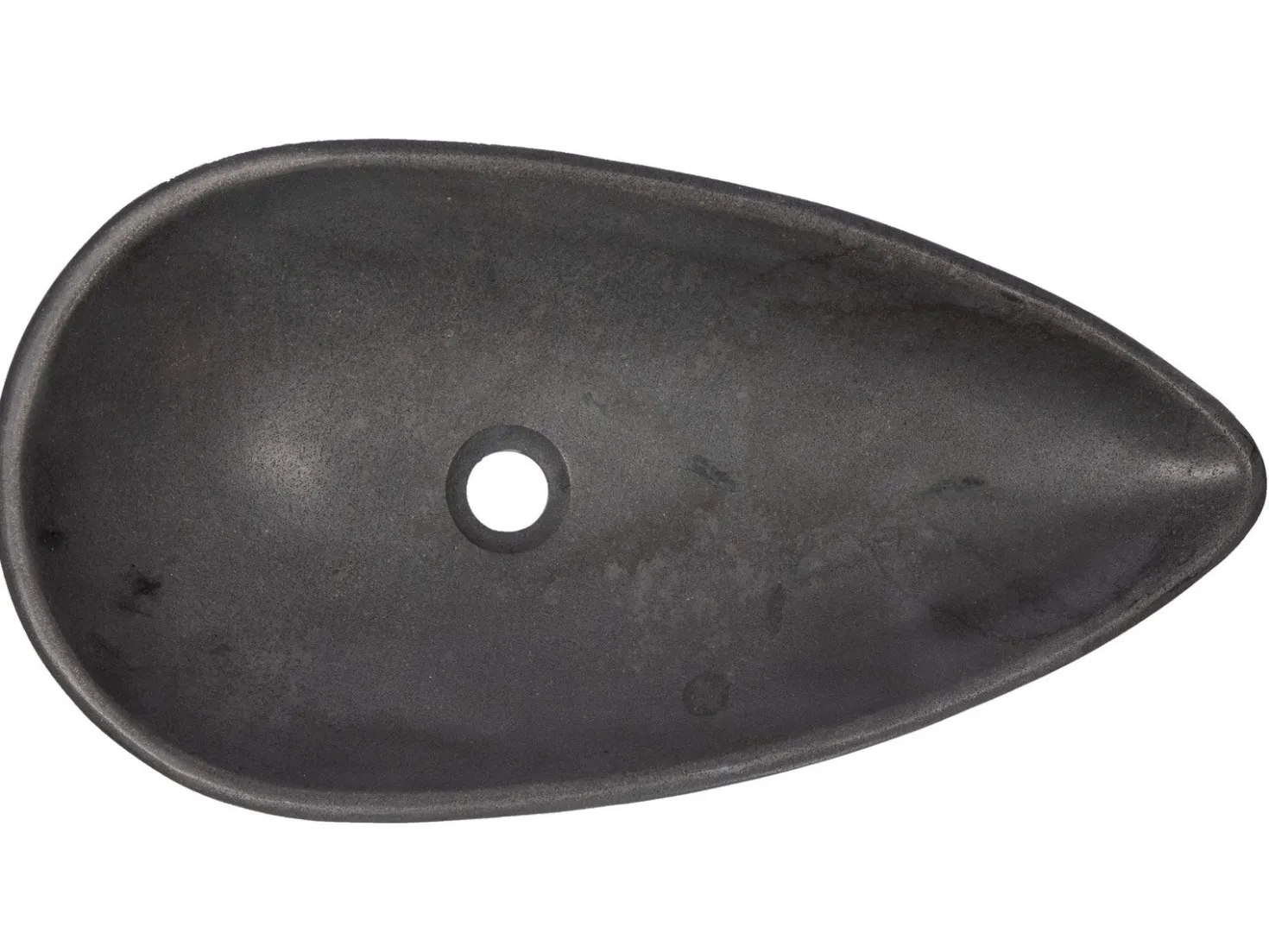 Pod Shaped Vessel Sink in Honed Lava Stone