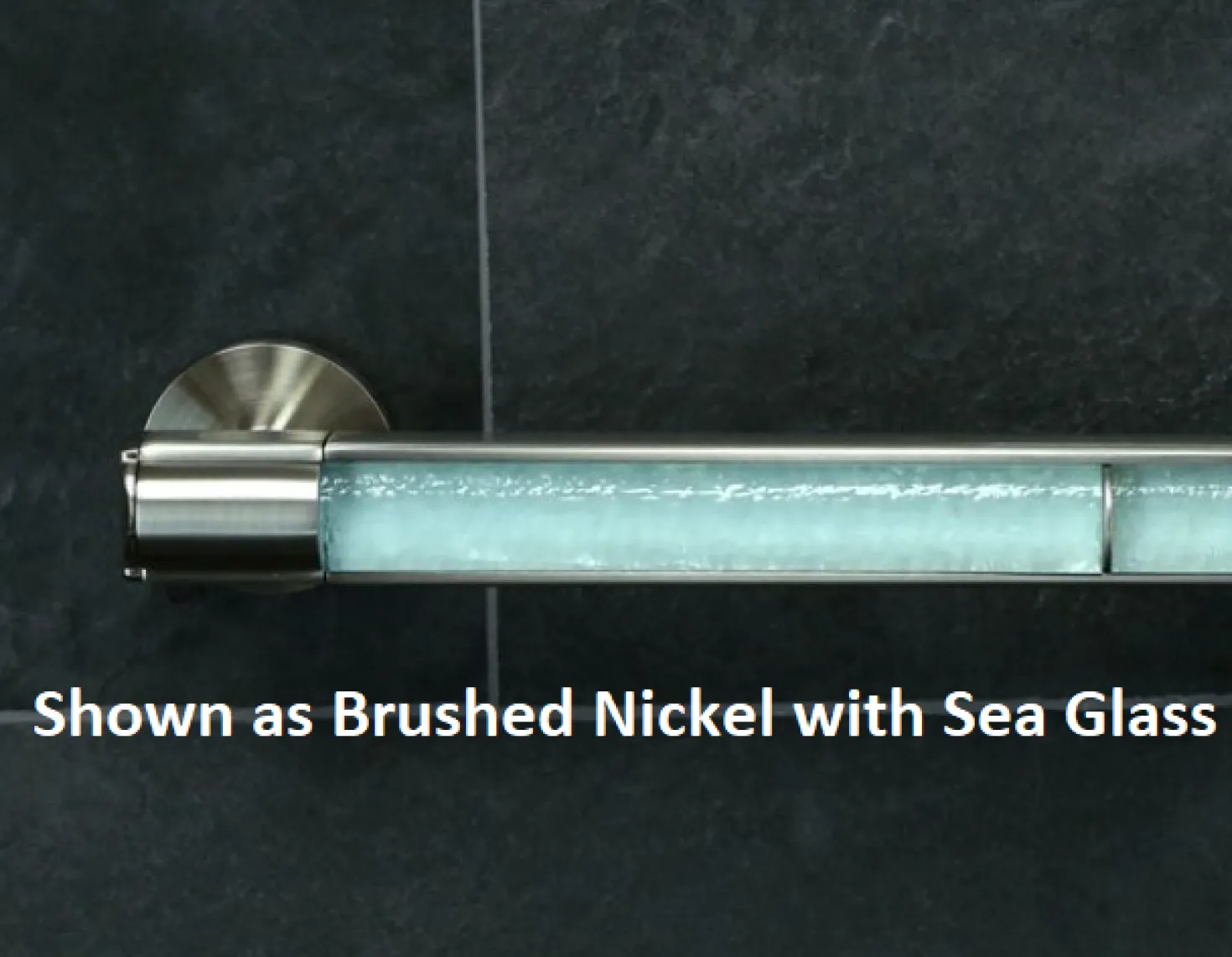 16" Polished Chrome Grab Bar with Glass