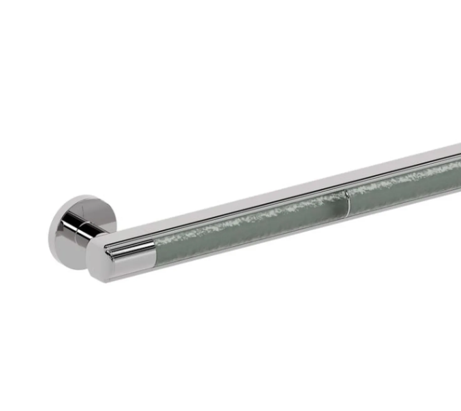 16" Polished Chrome Grab Bar with Glass