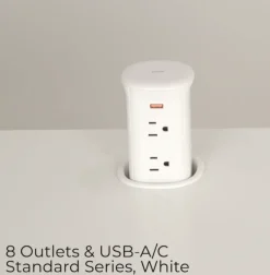 Pop-Up Hidden Outlet Tower | 8 Outlets & USB
