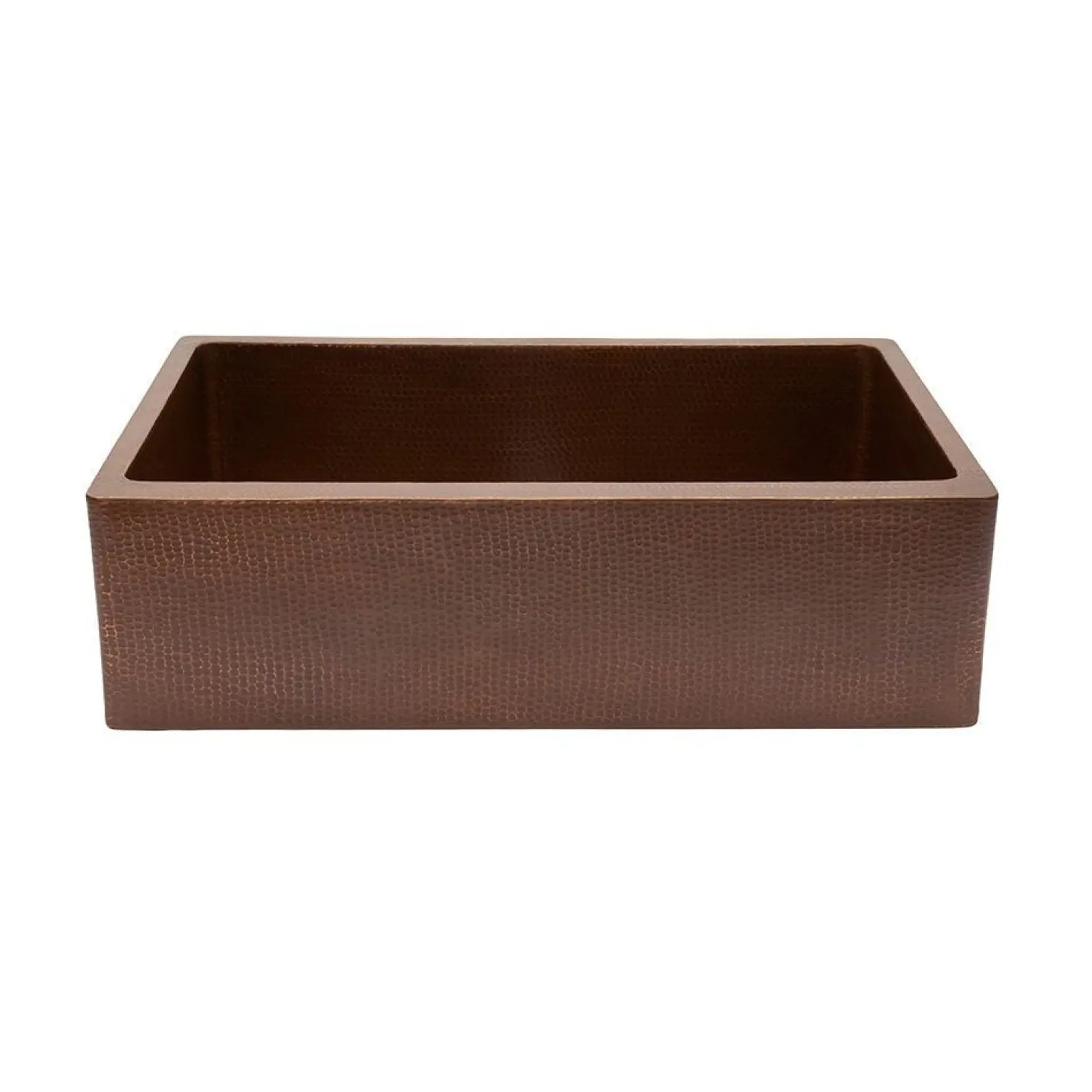 Premier Copper Products 33" Antique Hammered Copper Kitchen Apron Single Basin Sink