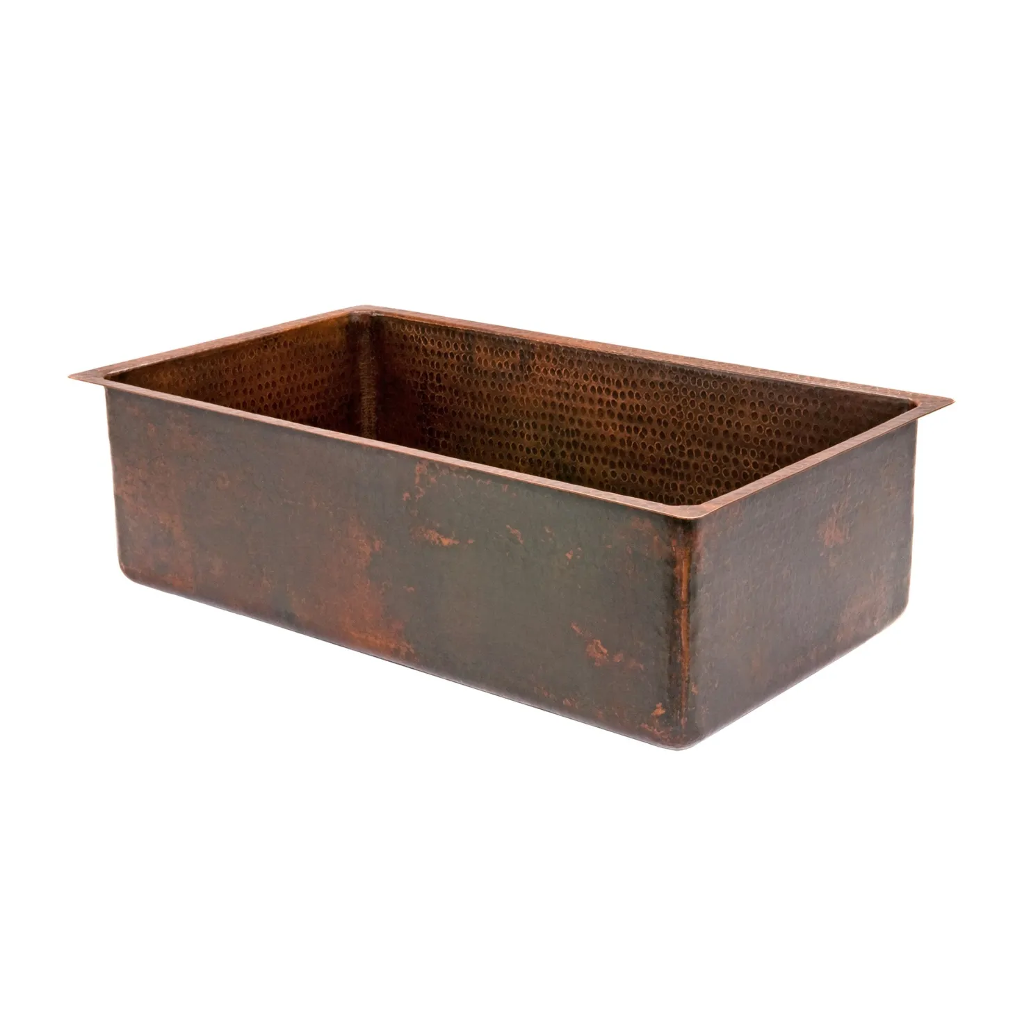 Premier Copper Products 30" Hammered Copper Kitchen Single Basin Sink