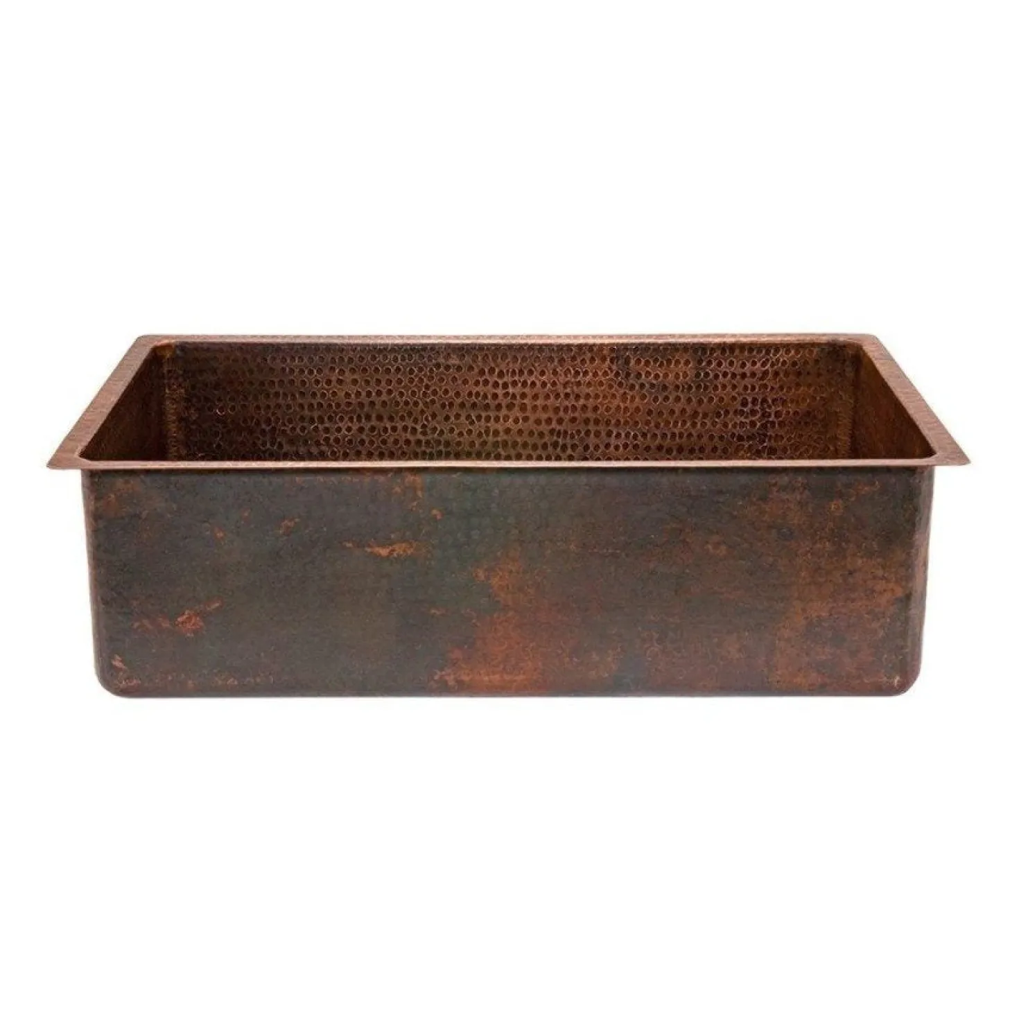 Premier Copper Products 30" Hammered Copper Kitchen Single Basin Sink