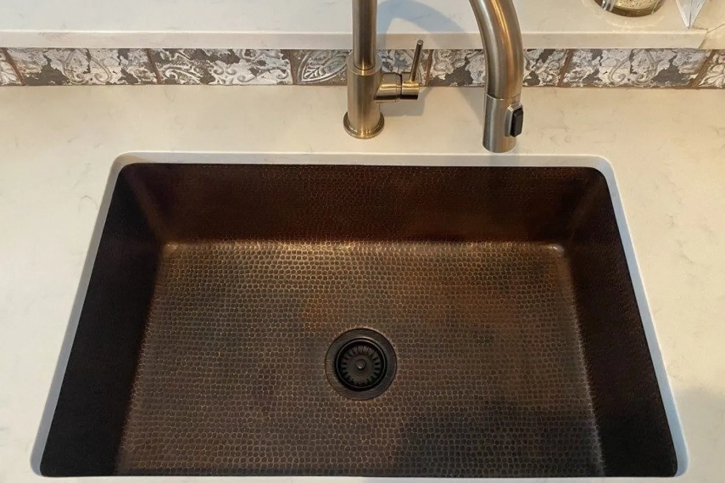 Premier Copper Products 30" Hammered Copper Kitchen Single Basin Sink