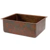 Premier Copper Products 25" Hammered Copper Kitchen Single Basin Sink