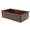 Premier Copper Products 33" Hammered Copper Kitchen Single Basin Sink