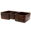 Premier Copper Products 42" Hammered Copper Kitchen Triple Basin Sink
