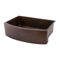 Premier Copper Products 33" Hammered Copper Kitchen Rounded Apron Single Basin Sink