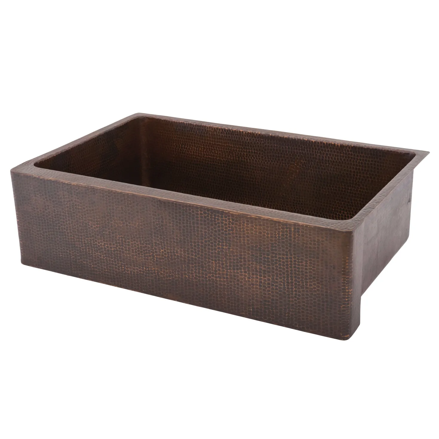 Premier Copper Products 33" Hammered Copper Kitchen Apron Single Basin Sink