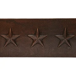 Premier Copper Products 33" Hammered Copper Kitchen Apron Single Basin Sink with Star Design