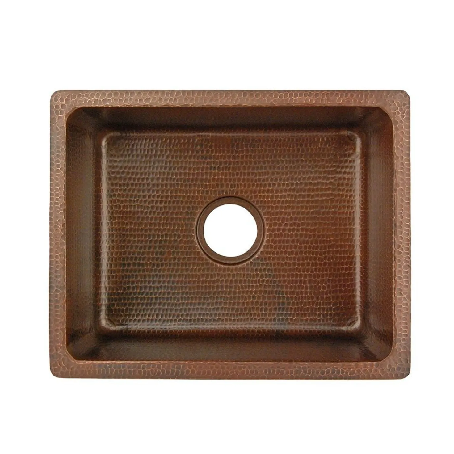 Premier Copper Products 20" Hammered Copper Kitchen/Bar/Prep Single Basin Sink