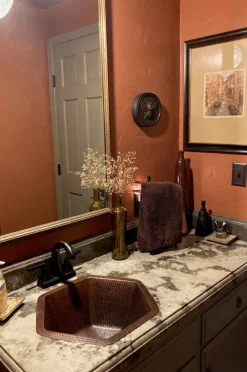 Premier Copper Products Hexagon Under Counter Hammered Copper Sink