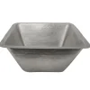 Premier Copper Products 17" Large Square Hammered Copper Bar/Prep Sink in Nickel