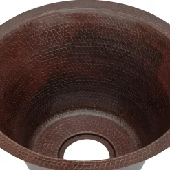Premier Copper Products 17" Large Round Hammered Copper Bar/Prep Sink
