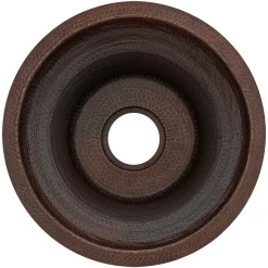 Premier Copper Products 17" Large Round Hammered Copper Bar/Prep Sink