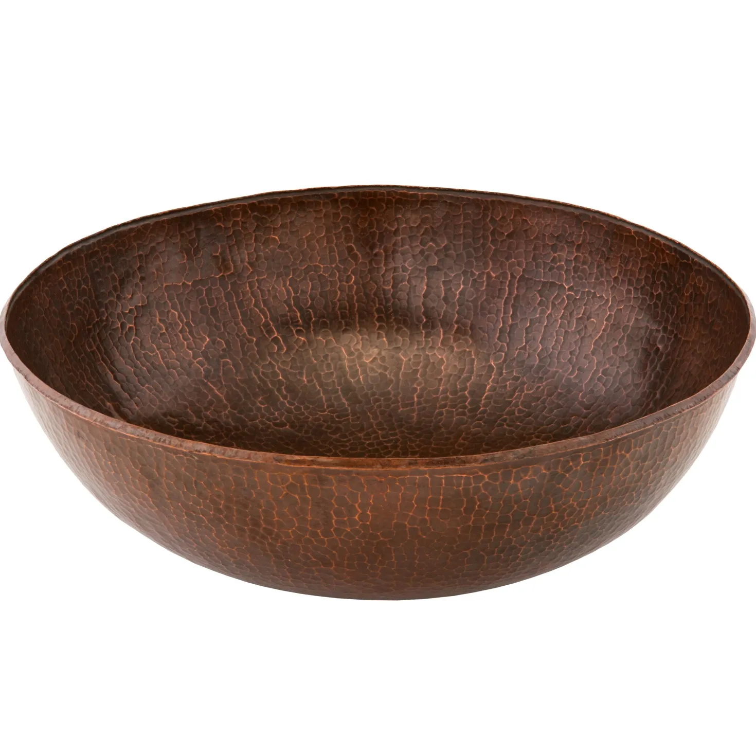 Premier Copper Products 17" Large Round Vessel Hammered Copper Sink