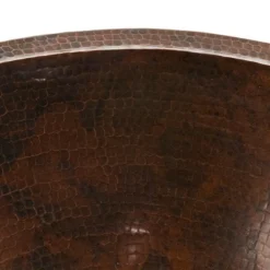 Premier Copper Products Master Bath Oval Under Counter Hammered Copper Bathroom Sink