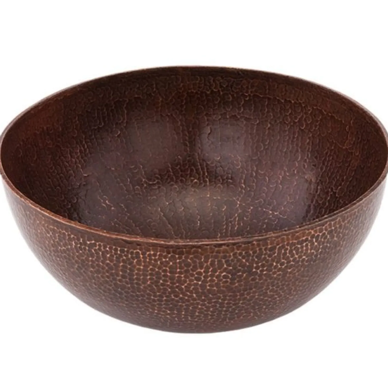 Premier Copper Products 15" Medium Round Vessel Hammered Copper Sink