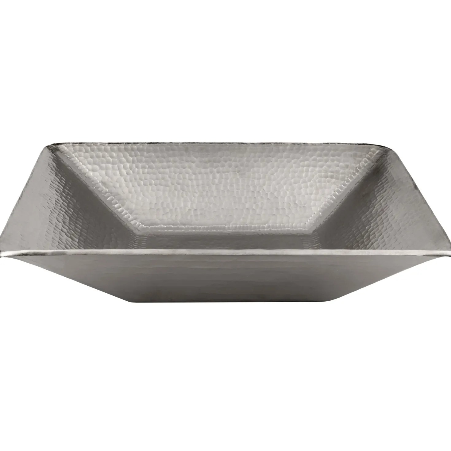 Premier Copper Products Modern Rectangle Hand Forged Old World Copper Vessel Sink in Nickel