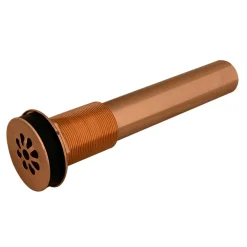 Premier Copper Products 1.5" Non-Overflow Grid Bathroom Sink Drain in Polished Copper