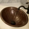 Premier Copper Products Oval Sunburst Under Counter Hammered Copper Sink