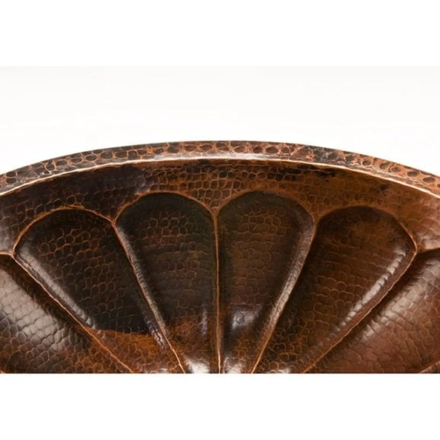 Premier Copper Products Oval Sunburst Under Counter Hammered Copper Sink