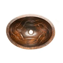 Premier Copper Products Oval Braid Under Counter Hammered Copper Sink