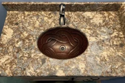 Premier Copper Products Oval Braid Under Counter Hammered Copper Sink